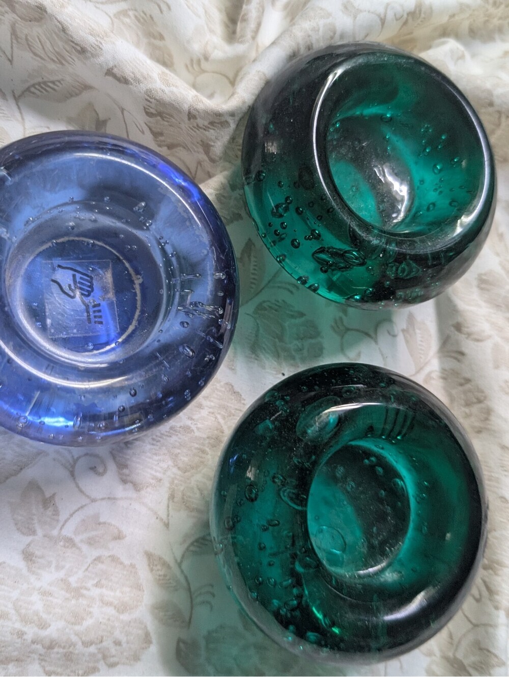 Set of 3 Vintage IKEA Glass bubble candle holder